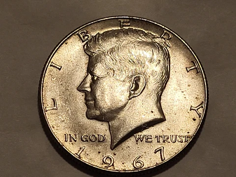 1967 Silver Kennedy Half Dollars No Mint Mark 40% silver Cover