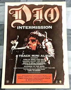 RONNIE JAMES DIO / LP INTERMISSION 1986 / ANUNCIO IMPRESO DE REVISTA DE ÁLBUM + DVD GRATUITO - Imagen 1 de 1