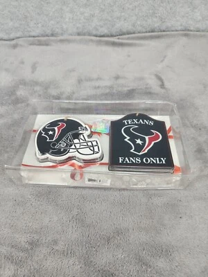 Set Of 2 Houston Texans Wooden Helmet & Fan Only Ornaments - Image 1 of 4