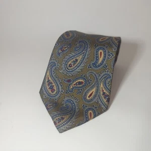 Vintage Yves Saint Laurent Paisley Silk 100% Necktie MultiColor Made In USA 80s - Picture 1 of 5