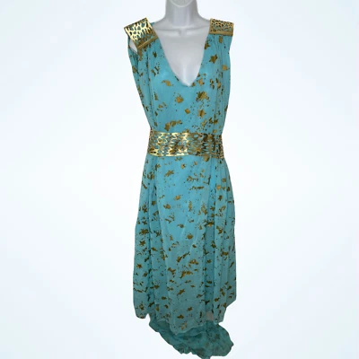 Blue Cosplay Chiffon Long Goddess Egyptian Greek Roman Costume Adult Women - Image 1 of 3