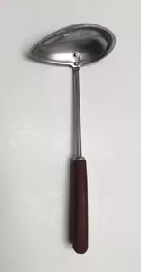 Vintage rot Bakelit Griff Englishtown Edelstahl flache Schöpfkelle 10,5 Zoll - Bild 1 von 10