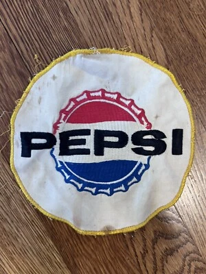 PEPSI VINTAGE 50s 60s PATCH BADGE ROUND bottle cap UNIFORM LARGE - Image 1 of 2