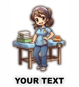 Juego de 2 calcomanías de terapeuta de masaje con texto personalizado gratuito - Imagen 1 de 5