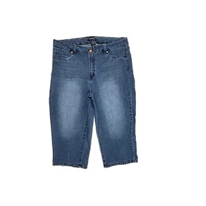 D. Jeans Capri Women's size 16W Dark Wash Blue Denim jeans - Picture 1 of 3