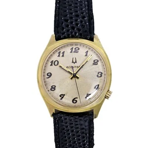 Accutron Vintage 1973 10K Gold Plated Watch 33mm Sunburst Dial - Picture 1 of 8