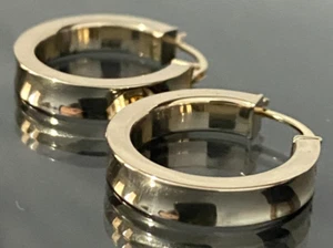 9K Yellow Gold Hoop Earrings 21.0mm High - Picture 1 of 4