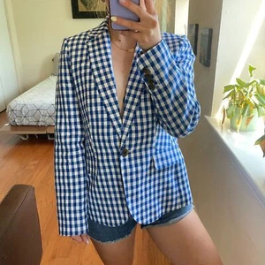 J. Crew One Button Gingham Print Blazer - Picture 1 of 7