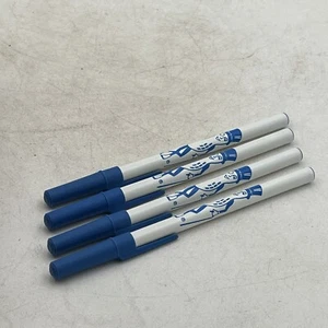 4 Vintage Mr. Peanut Planters' Peanuts Pen Lot Bic Style White Blue Advertising - Picture 1 of 10