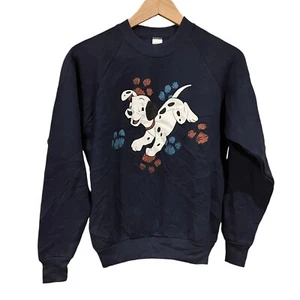 Mint VTG 90s Disney 101 Dalmatians Cartoon Movie Promo Sweat Shirt Kids M/L - Picture 1 of 3