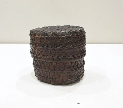 Woven Bamboo Rattan Basket Philippines Ifugao Tribe Cover