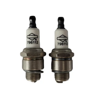 (2 Pack) 796112 Briggs & Stratton Spark Plug Genuine OEM Replaces RJ19LM BR2-LM - Picture 1 of 3