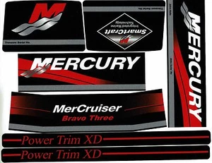 JUEGO DE PEGATINAS MERCRUISER BRAVO TRES CON / CARNEROS ROJOS - Imagen 1 de 1