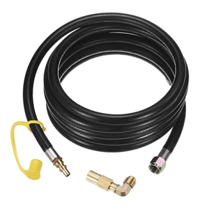 Propane Elbow Adapter with Hose 12FT Propane Quick Connector Hose Solid Brass... - Picture 1 of 7
