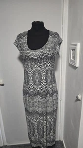Redherring Women's Black And White Jersey Maxi Dress Size 16 Nwtgs - Picture 1 of 12