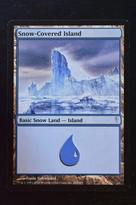 Magic The Gathering MTG SNOW-COVERED ISLAND Coldsnap LP Lightly Played - Image 1 of 2