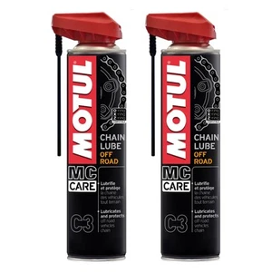 2 flaconi Motul C3 Chain Lube Off Road Grasso Catena Spray 400ml Moto Enduro Cro - Imagen 1 de 2