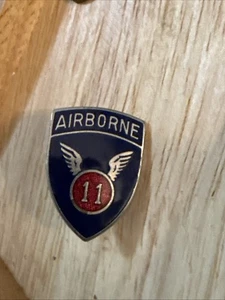 WWII Original 11th Airborne DUI / DI unit Crest ~ pinback - Picture 1 of 2