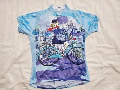 83 Ropa Deportiva Mujer Paris City Bicicleta Ciclismo Jersey Cremallera Completa Top XL Foto 1 de 4