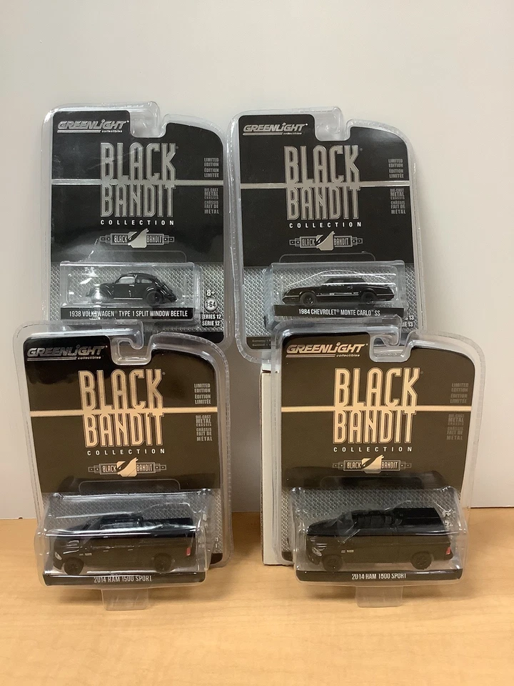 "BLACK BANDIT"  LOT OF 4 CARS DIECAST MODELS BY GREENLIGHT "Limited Edition" - Image 1 of 4