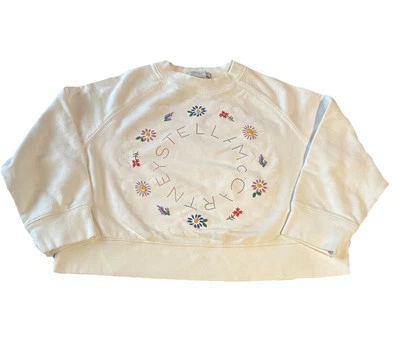 Sudadera Pullover Stella McCartney Niños Niñas Logo Bordado Blanca Talla 6 Foto 1 de 4