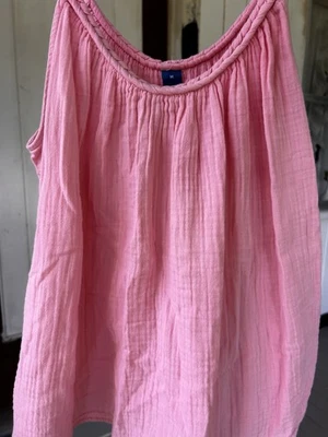 Old Navy Pink Medium Linen Braided Straps Summer Tank Top - Image 1 of 4