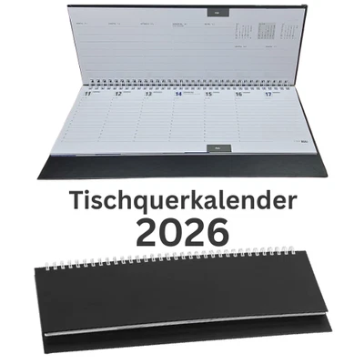 PDP Terminplaner 2026 Tischkalender 2 Seiten Wochenansicht Feiertage Ferien DE/AT/CH