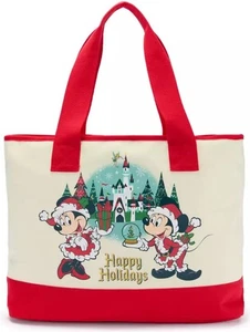 Disney 2025 Holiday Mickey and Minnie Mouse ''Happy Holidays'' Tote Bag - Picture 1 of 1
