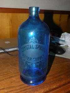Seltene 1890er Kobaltblau Kristall Quellwasserversorgung Britische Syphon Flasche London - Bild 1 von 15