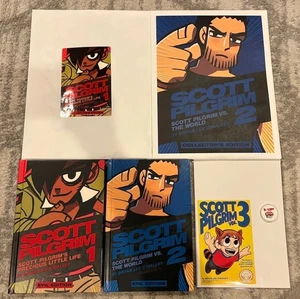 Scott Pilgrim Vol 1 & 2 Evil Ex Collector Edition + Postcard +Hall H Preview Pin - Picture 1 of 20