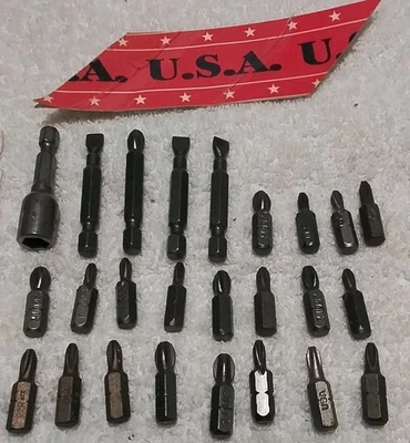 25pc USA-MADE 1/4"HEX ×1" & 2" ASSORTED SIZES DRIVER BIT SET USA 🇺🇸 - Image 1 of 4