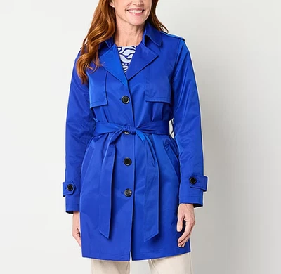 Liz Claiborne Women's Belted Lightweight Trench Coat - Size Petite Medium - Image 1 of 3