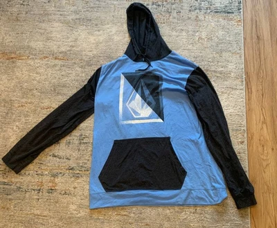 VOLCOM Hoodie Pullover Sweater Men's XL Blue Colorblock Long Sleeve - Image 1 of 4