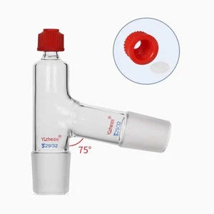 29# Glass Distillation Distilling Head w/ 2-Joints + 1-Thread Opening Adapter - Picture 1 of 1