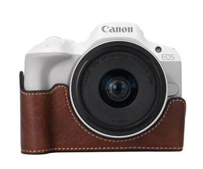 Funda de cuero PU para cámara media funda para EOS R50 R10 R5 R6 II R8 Foto 1 de 4