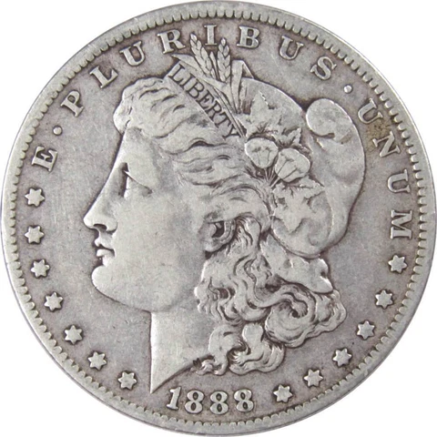 1888 O Morgan Dollar F Fine 90% Silver $1 US Coin Collectible Cover