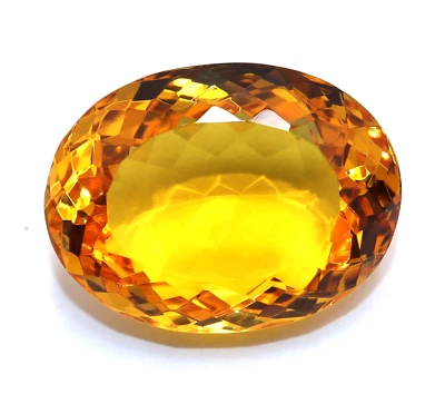 Natural Certified 400 Ct Brazilian Yellow Citrine Oval Cut Loose Gemstone - Image 1 of 4