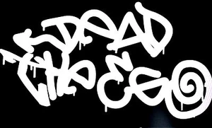 "DEAD THE EGO" Vinyl Decal Sticker (Graffiti BOMBATOMIK) 8.5" X 4.6" - Picture 1 of 2