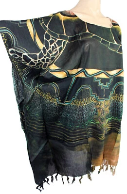 Femmes Vert Foncé Ghotic Imprimé Caftan Poncho Tunique Plage Grand Taille Neuf - Photo 1/4