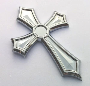 Christian Cross Jesus Cross car auto bike chrome emblem decal 3D sticker. - Imagen 1 de 2