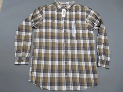 Duluth Trading Co Shirt Mens Large Tall Free Swingin' Flannel Brown Button Down - Image 1 of 4