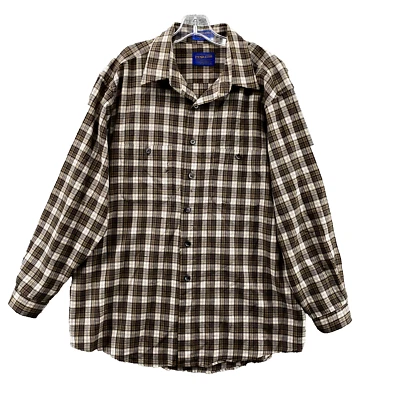Sir Pendleton Shirt Men's XL Brown Plaid Wool Outdoor Workwear Academia Grunge - Image 1 of 4