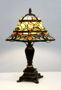 NEW! Handcrafted Stained Glass Tiffany Style Table Lamp - 18”H x 12”W (1201) - Picture 1 of 6