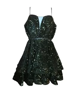 Women's Plus Size Sparkling Short Sequin Homecoming Dress - Picture 1 of 16