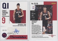 2018-19 Panini Chronicles Chronicles Signatures Blue /49 Zhou Qi #CS-ZQ Auto