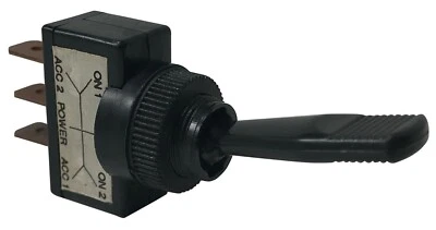 4 Pack Universal Black Plastic SPST Toggle Switch 12V 10A 3 Position Fits 1/2" - Image 1 of 4