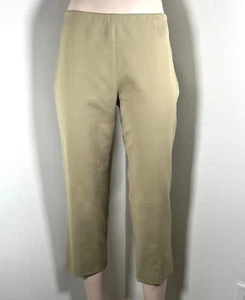 PRADA KHAKI GREEN CROPPED CAPRI PANTS, STRETCHY, 2 SILVER ZIPPERS & SNAPS, EU 42 - Picture 1 of 9