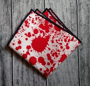 Blood Splatter Pocket Square Hankie Handkerchief Formal Made to Order - Picture 1 of 4