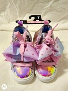 Sz 7 Jojo Siwa girl Lilac casual high top shoes - Picture 1 of 4