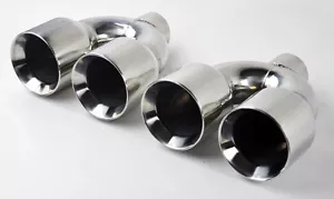 Dual 4" Quad Style Stainless Steel Exhaust Tips Fits Audi S5 2008-2016 - Foto 1 di 4